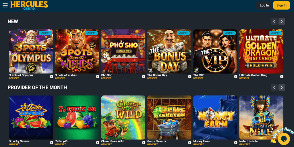 the interface of hercules casino
